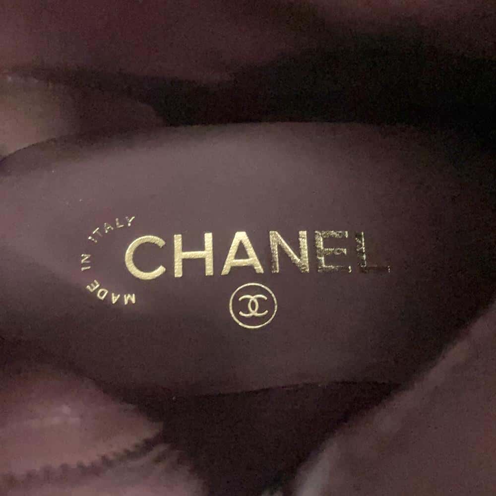 CHANEL chain long boots BlackG39171 Leather