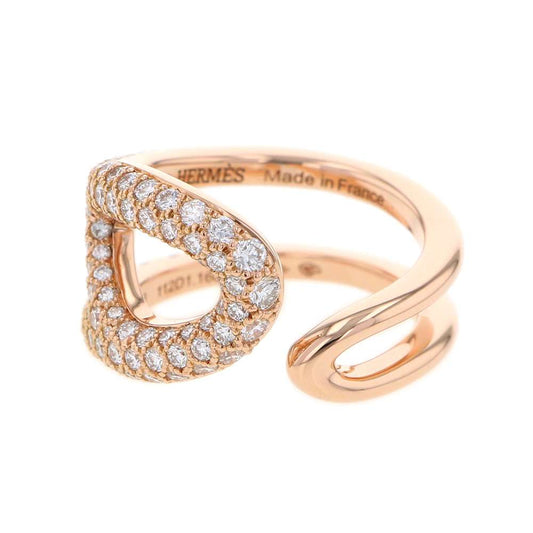 HERMES Chaine d'Ancre Punk Ring Size 52/#12 18K Pink Gold