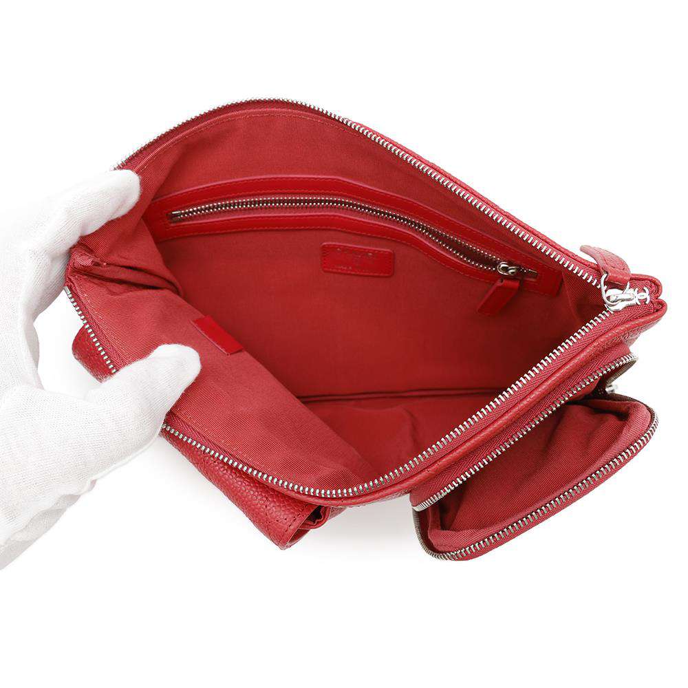 CHANEL Multi-pocket business bag Red Caviar Leather