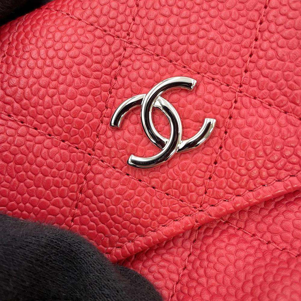 CHANEL Multi-pocket business bag Red Caviar Leather