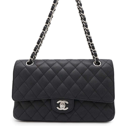 CHANEL Matelasse ChainShoulder Bag BlackA01112 Caviar Leather Size 25