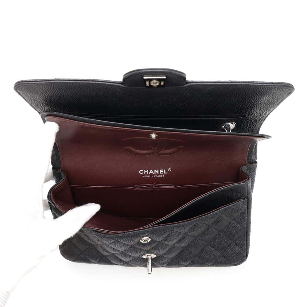 CHANEL Matelasse ChainShoulder Bag BlackA01112 Caviar Leather Size 25