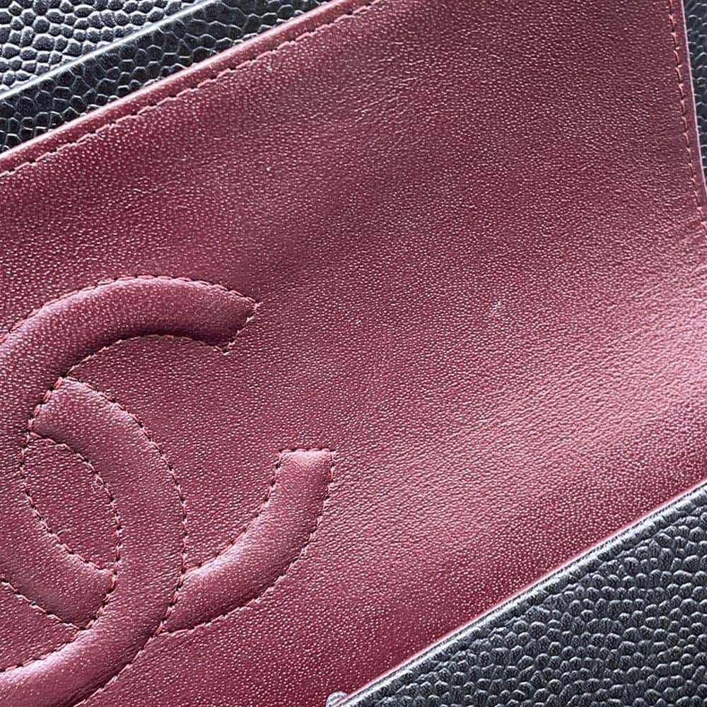 CHANEL Matelasse ChainShoulder Bag BlackA01112 Caviar Leather Size 25