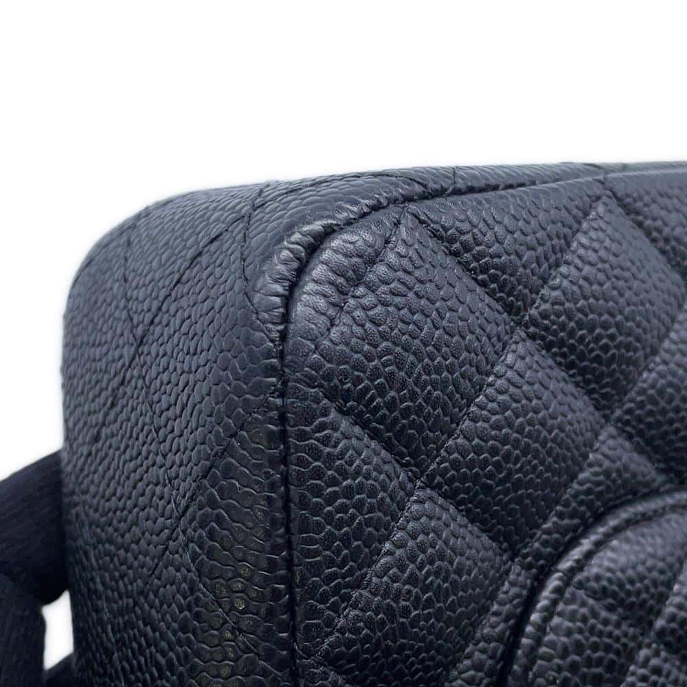 CHANEL Matelasse ChainShoulder Bag BlackA01112 Caviar Leather Size 25