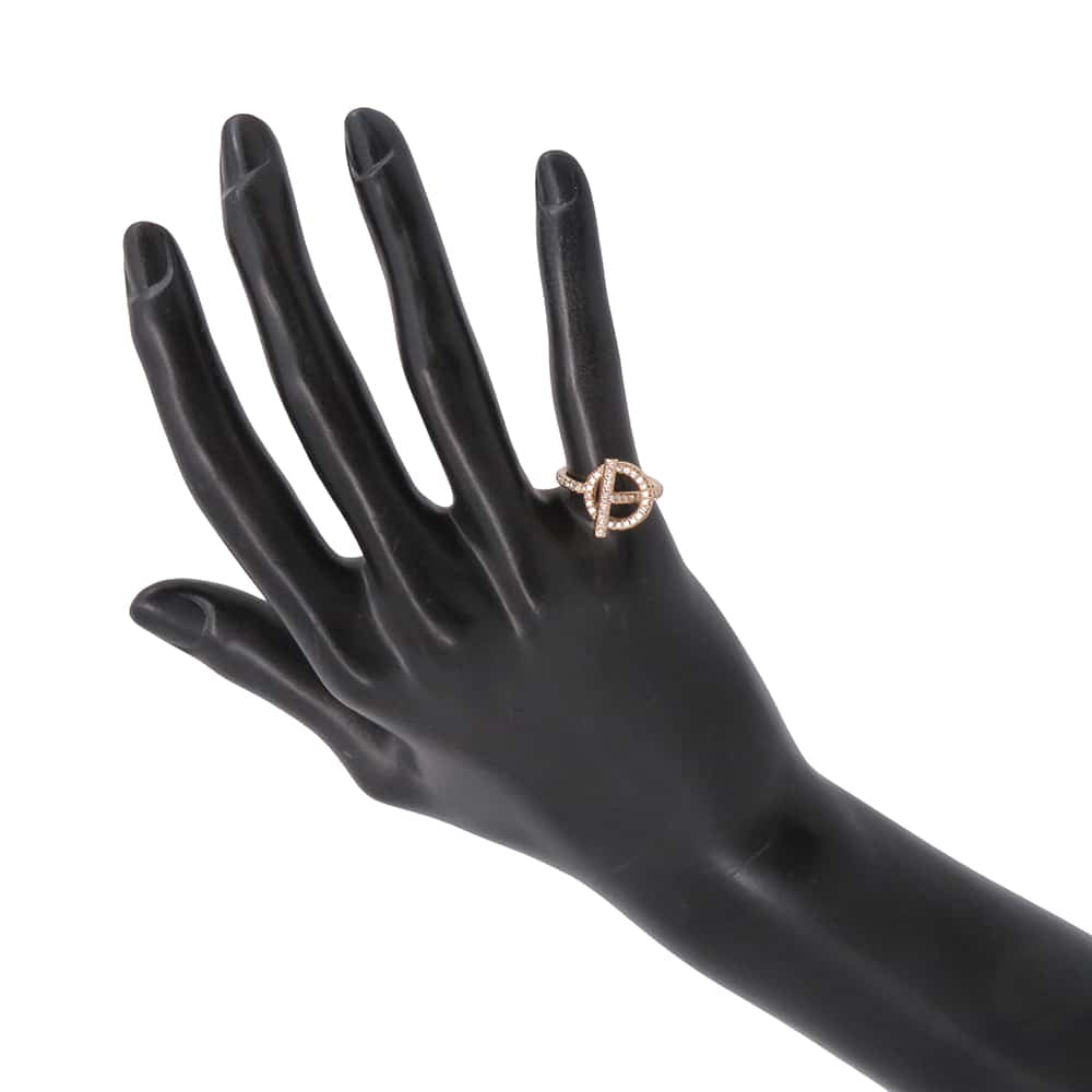 HERMES EchappeeRing Size SM/48/#8 18K Pink Gold