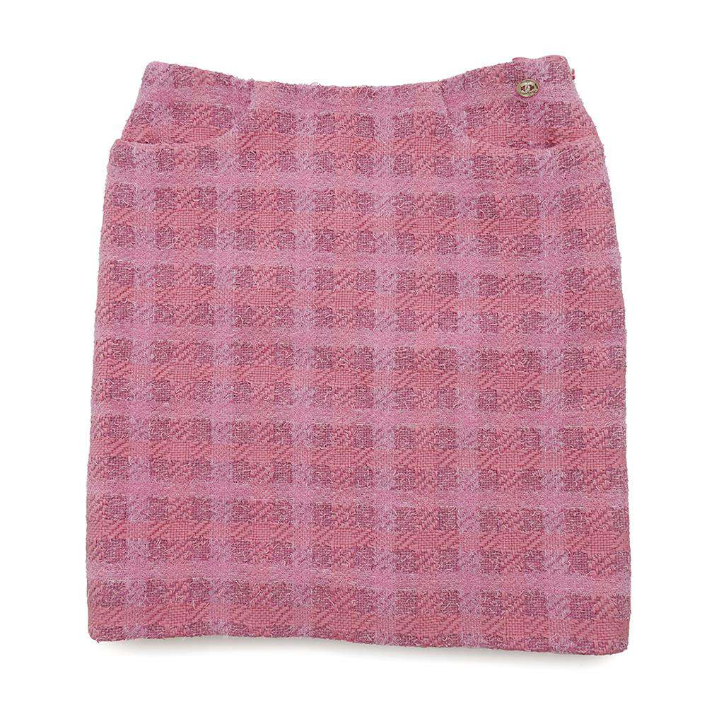 CHANEL Tweed Skirt Size 36 PinkP76729 Cotton73% Polyester23% Polyamide4%