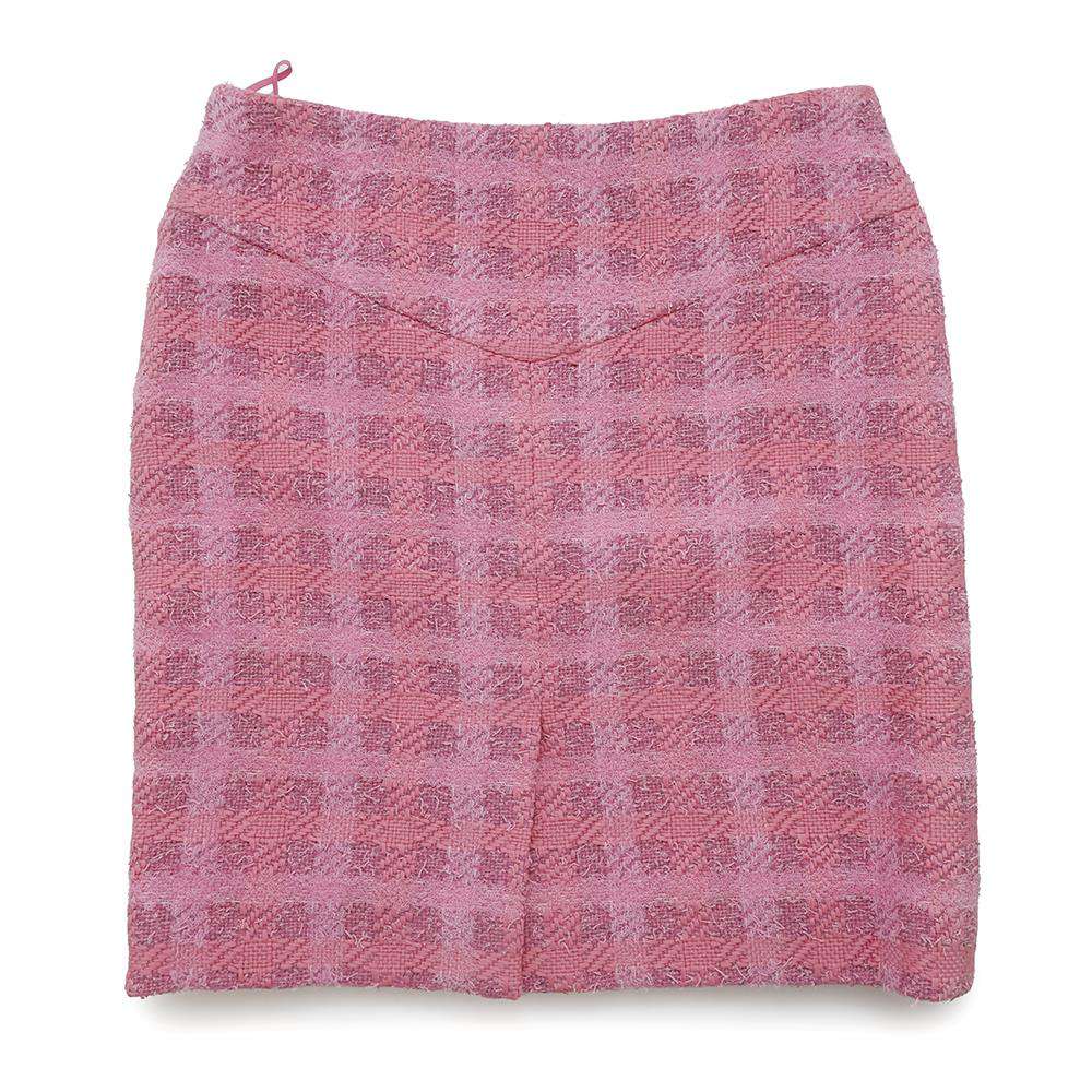 CHANEL Tweed Skirt Size 36 PinkP76729 Cotton73% Polyester23% Polyamide4%