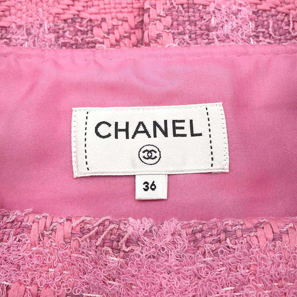CHANEL Tweed Skirt Size 36 PinkP76729 Cotton73% Polyester23% Polyamide4%