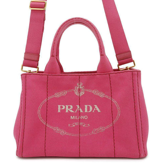 PRADA Canapa ShoulderTote Bag Pink1BG439 Canvas
