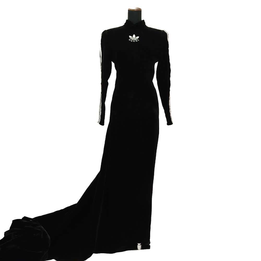 GUCCI Adidas collaboration Dress Size 40 Black/White Rayon 80% Silk 20%