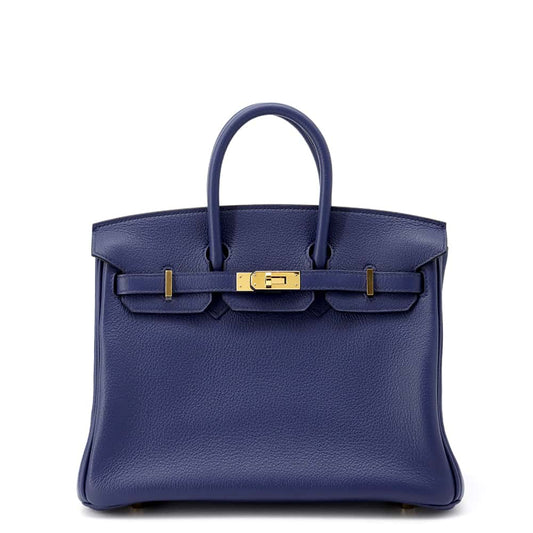 HERMES Birkin Verso Blue Saphir/Gris Mouette Taurillon Novillo Size 25