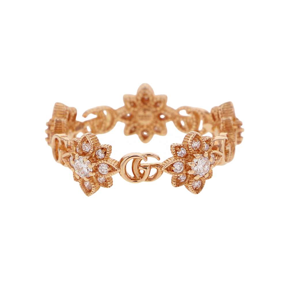 GUCCI Flora Ring Size #11 18K Yellow Gold