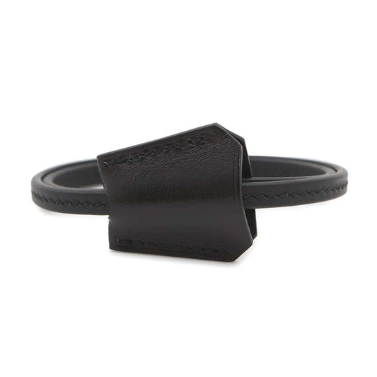 HERMES Clochette Bracelet Size T3 Black Box Calf Leather