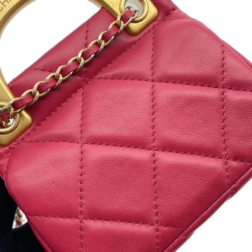 CHANEL Matelasse ChainClutch Bag RedAP2271 Lambskin