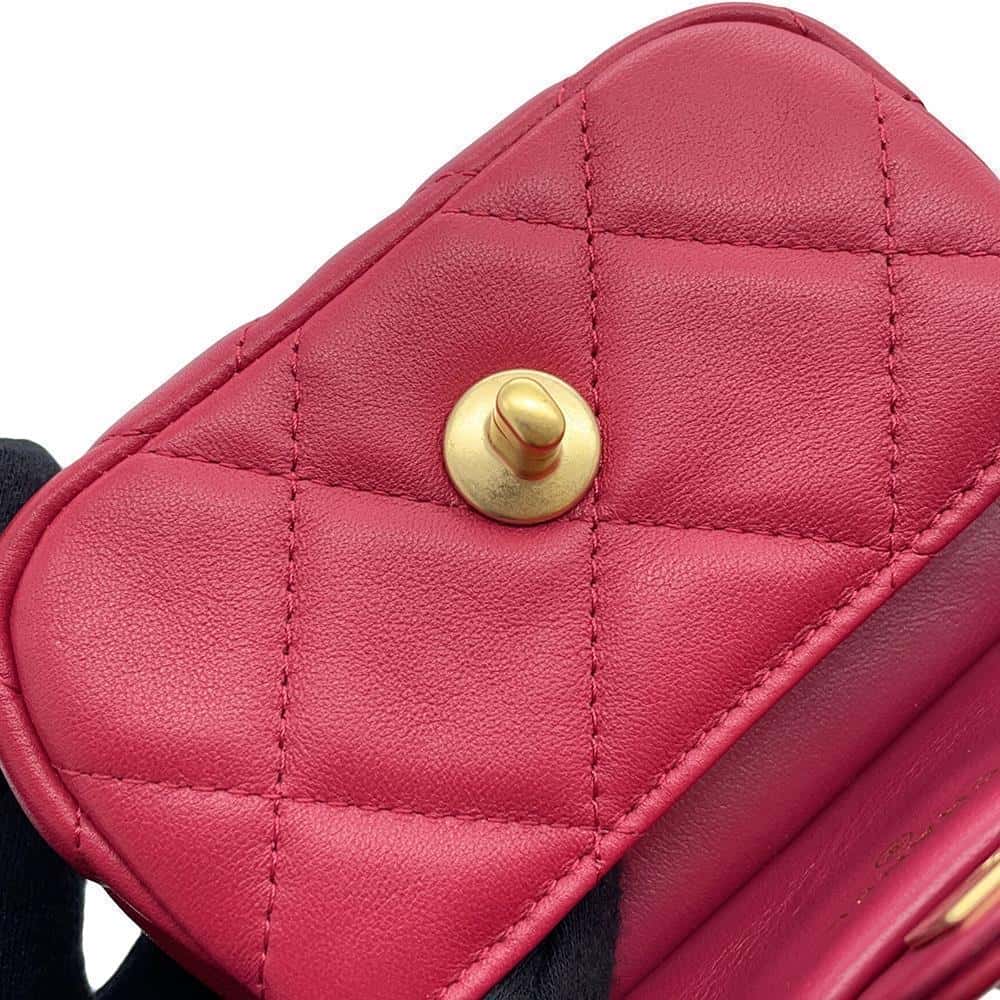 CHANEL Matelasse ChainClutch Bag RedAP2271 Lambskin