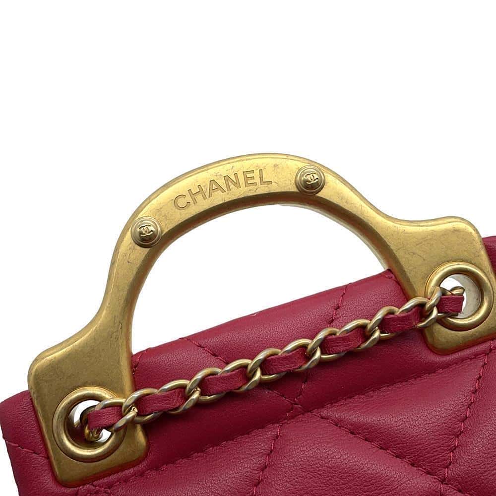 CHANEL Matelasse ChainClutch Bag RedAP2271 Lambskin