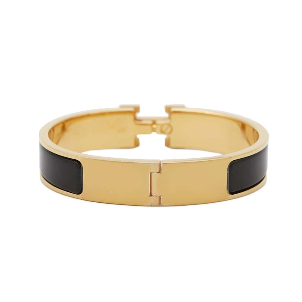 HERMES Clic H Black Metal Enamel