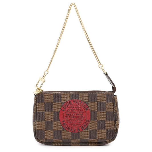 LOUIS VUITTON Mini Pochette Accessoires T&B BrownN58011 Damier Ebene Canvas