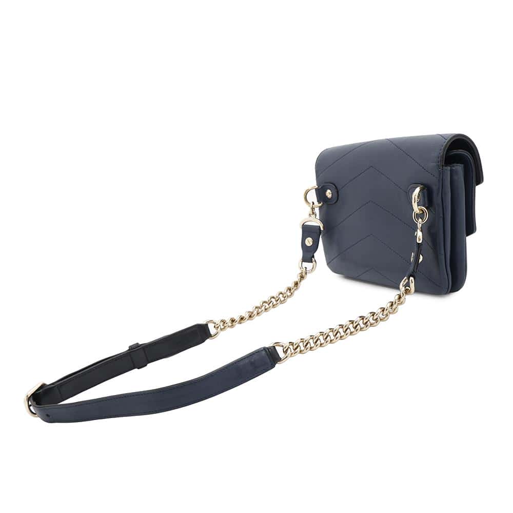 CHANEL V Stitch Waist Bag Navy/BlackA57474 Leather