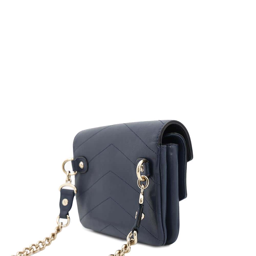 CHANEL V Stitch Waist Bag Navy/BlackA57474 Leather
