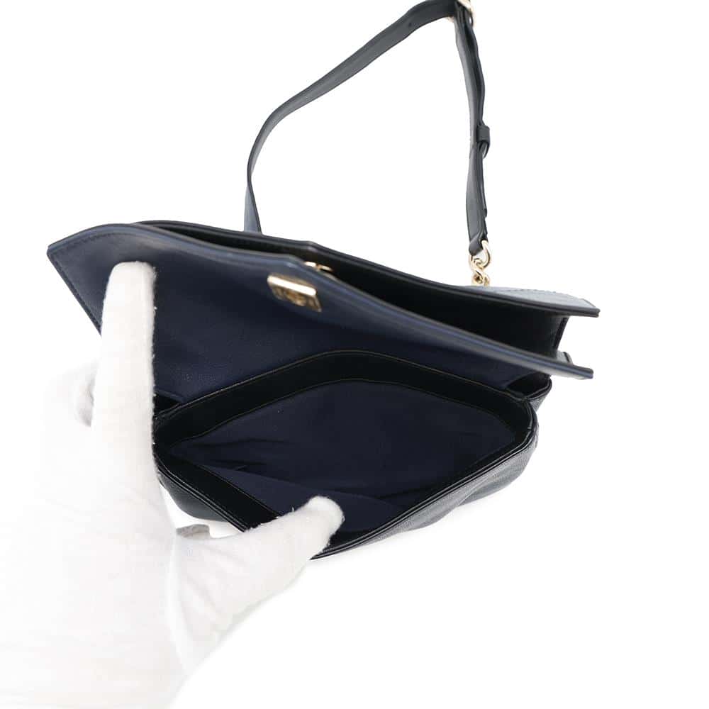 CHANEL V Stitch Waist Bag Navy/BlackA57474 Leather