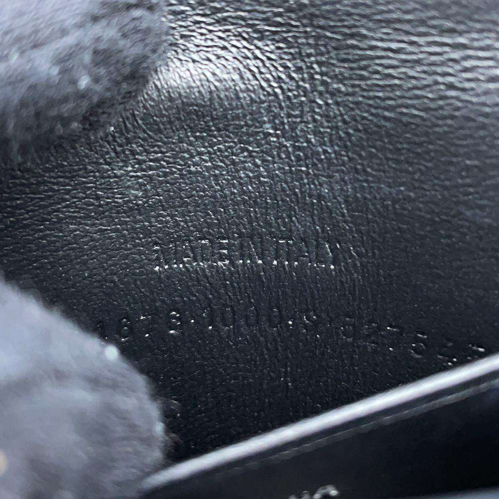 BALENCIAGA Hourglass Mini Bag Black664676 Embossed Leather Size XS