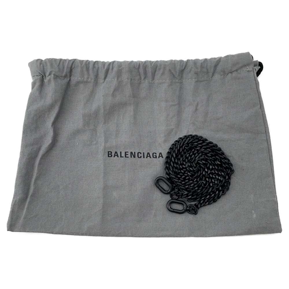 BALENCIAGA Hourglass Mini Bag Black664676 Embossed Leather Size XS