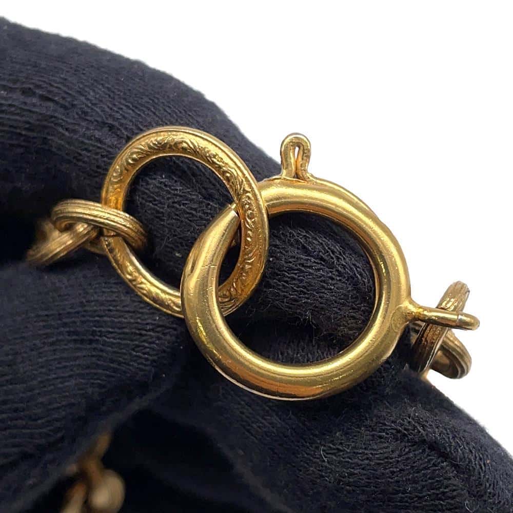 CHANEL Vintage Medal Necklace Gold Metal