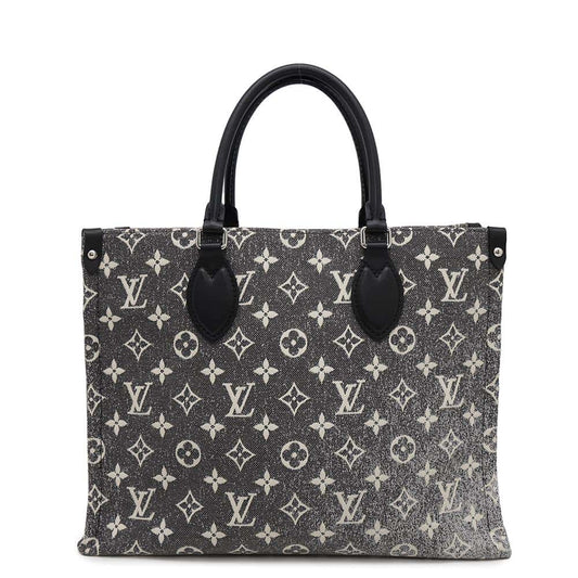 LOUIS VUITTON Onthego GrayM46448 Monogram・Jacquard Denim Size MM