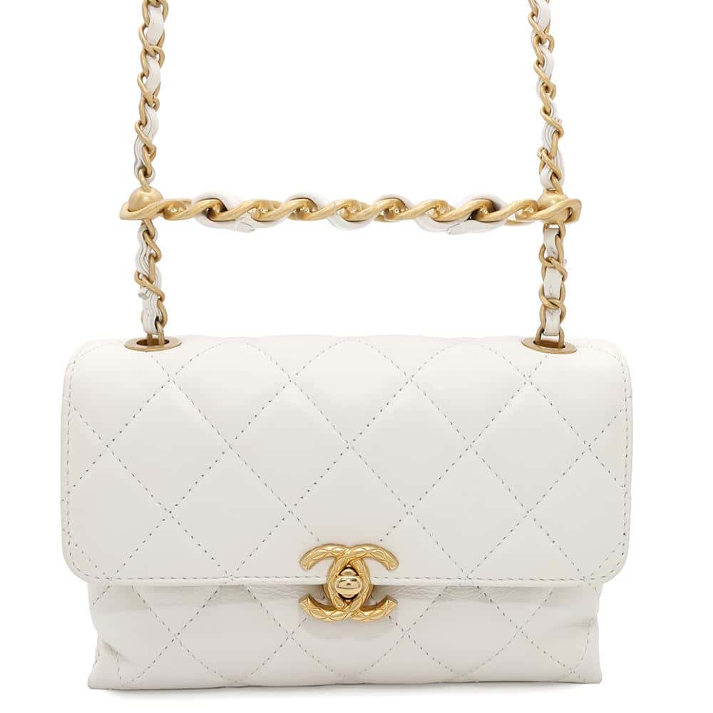 CHANEL Matelasse ChainShoulder Bag WhiteAS3226 Lambskin