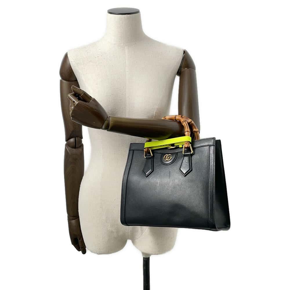 GUCCI Diana Small Bamboo 2way Handbag Black660195 Leather Size Small