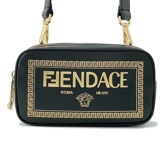 FENDI Fendace Camera Bag Shoulder Bag Black7M0285 Leather
