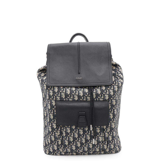 Dior Oblique Backpack Navy/Black Leather Canvas