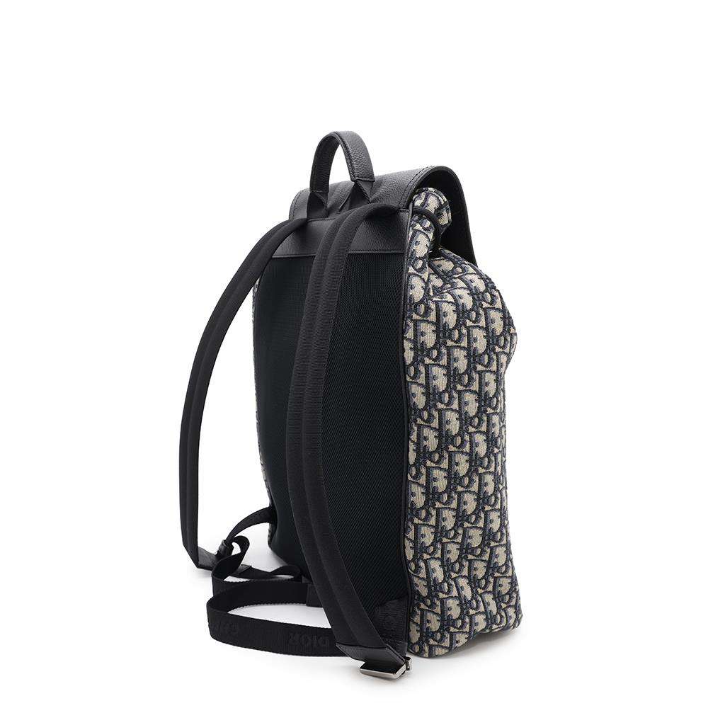 Dior Oblique Backpack Navy/Black Leather Canvas