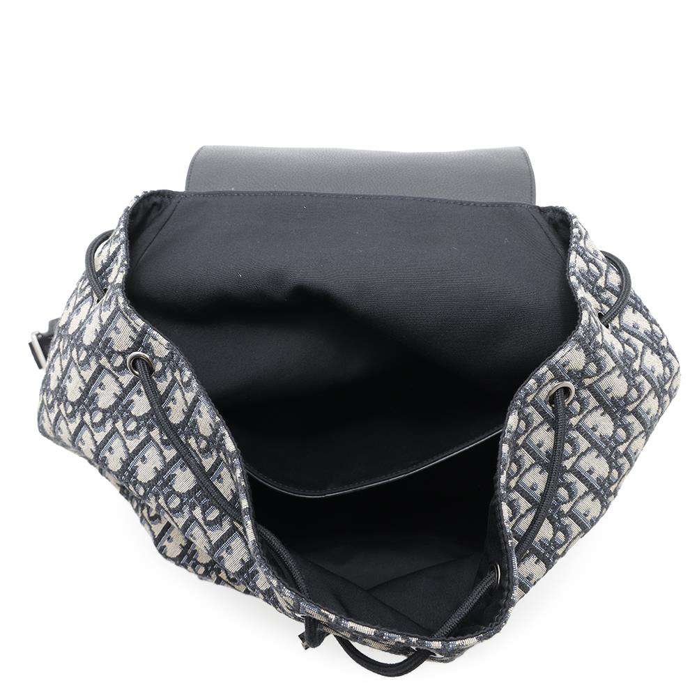 Dior Oblique Backpack Navy/Black Leather Canvas