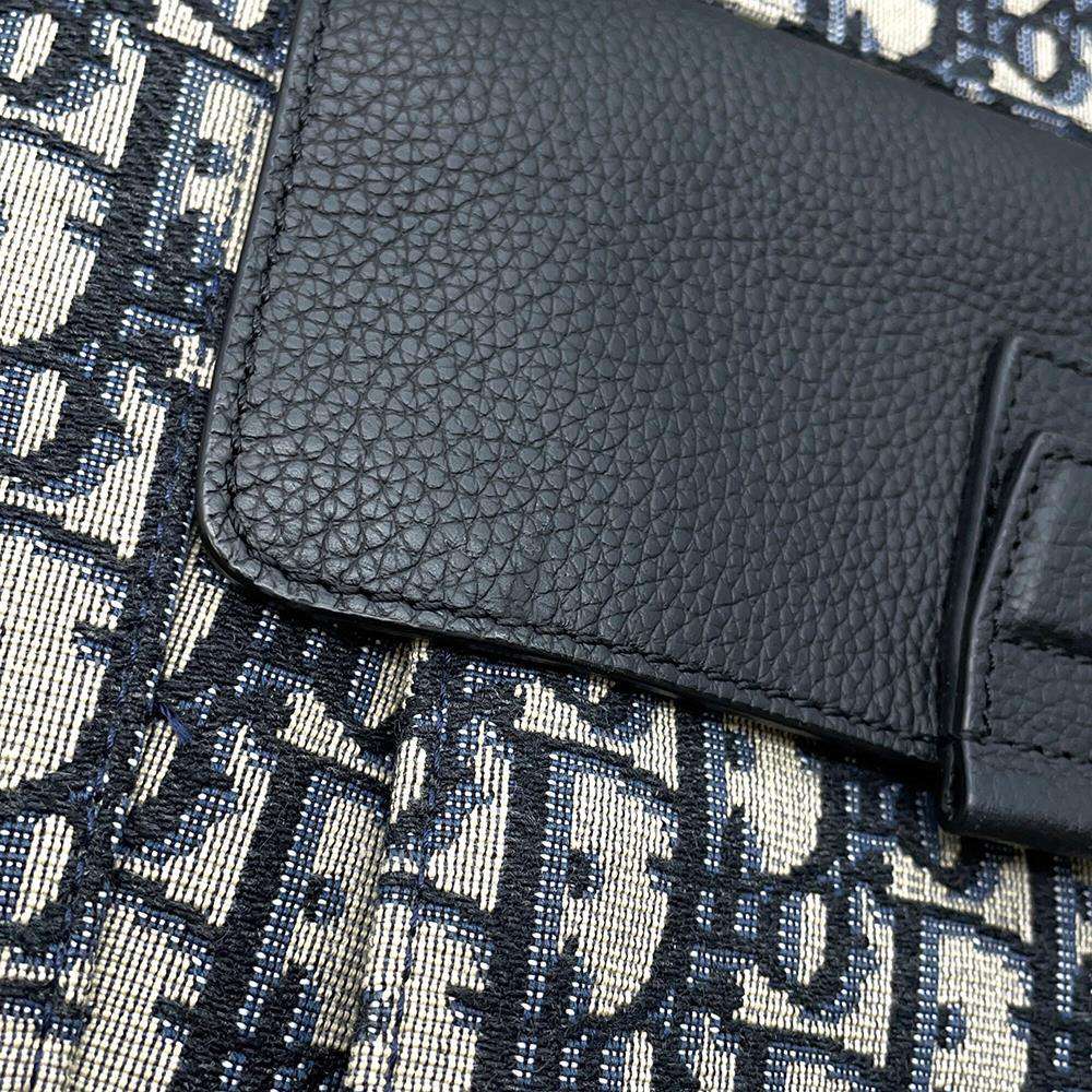 Dior Oblique Backpack Navy/Black Leather Canvas