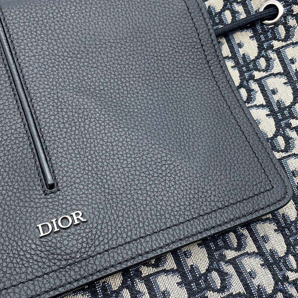 Dior Oblique Backpack Navy/Black Leather Canvas