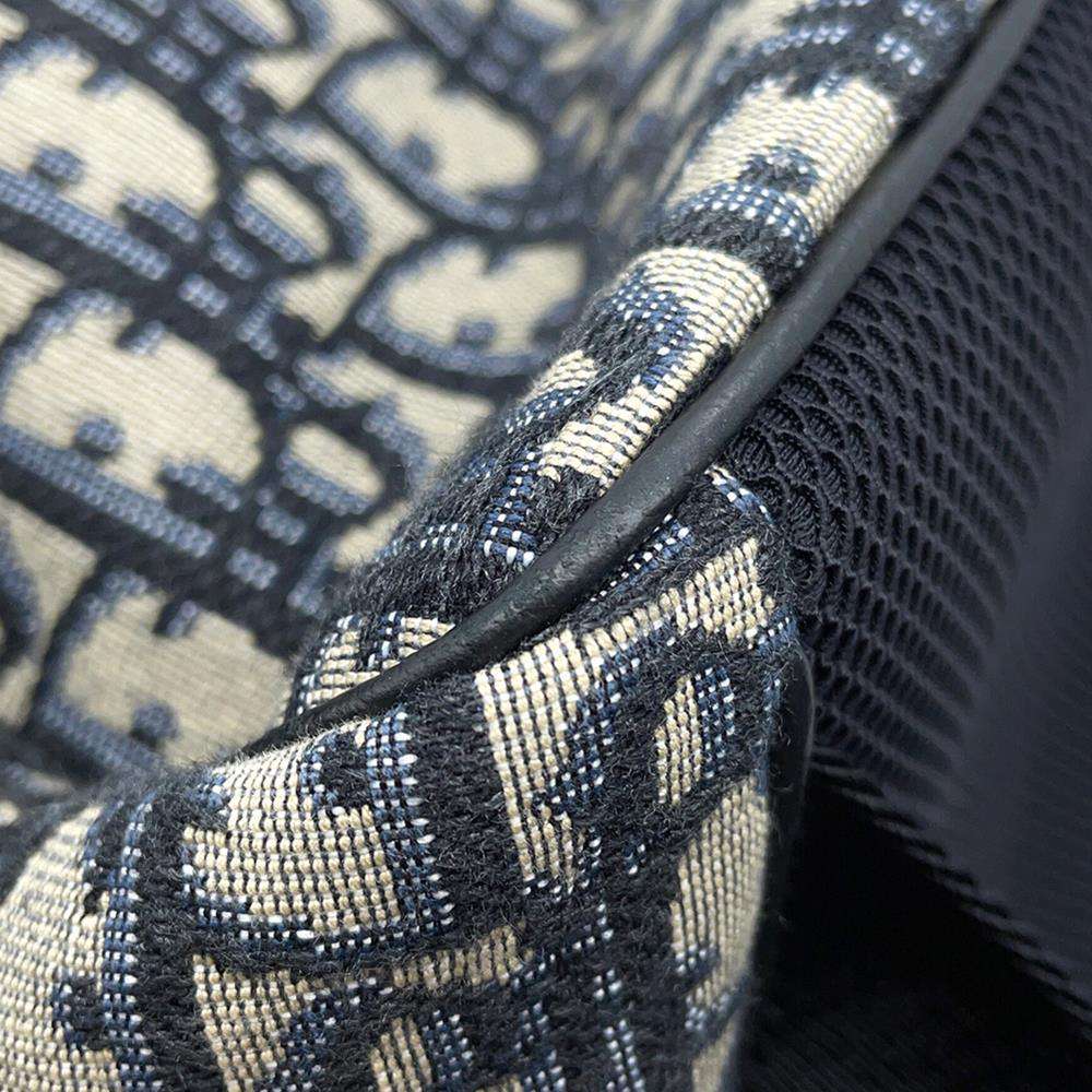 Dior Oblique Backpack Navy/Black Leather Canvas