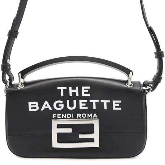 FENDI Marc Jacobs Collaboration Baguette Shoulder Bag Black7AS142 Leather