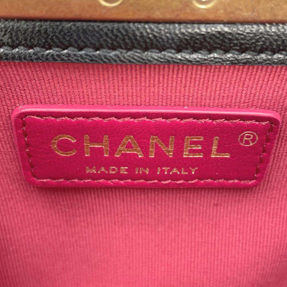 CHANEL Matelasse CC Logo Box ChainShoulder BlackAS2635 Lambskin