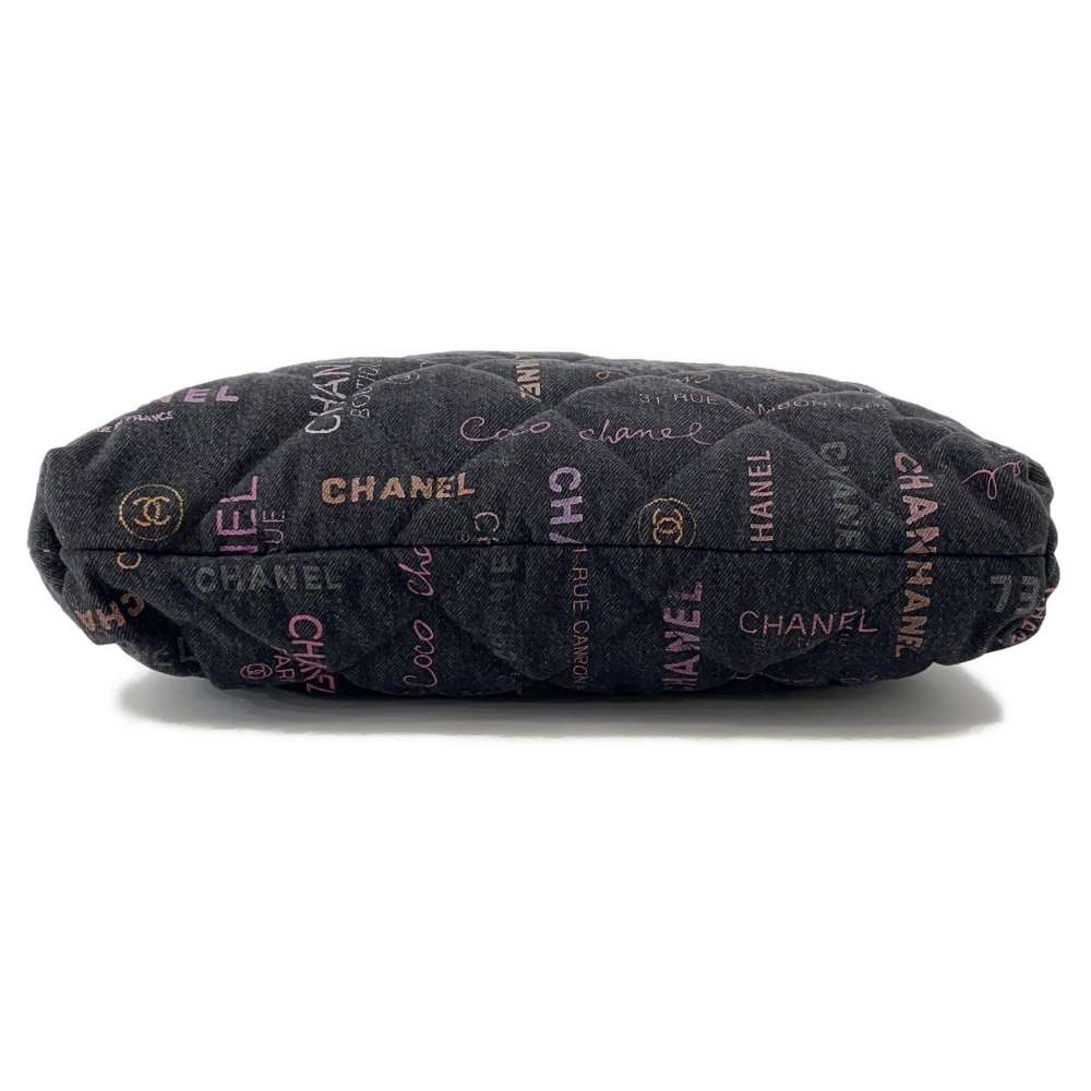 CHANEL Matelasse Maxi Shopping Bag Chain Tote BlackAS3128 Denim