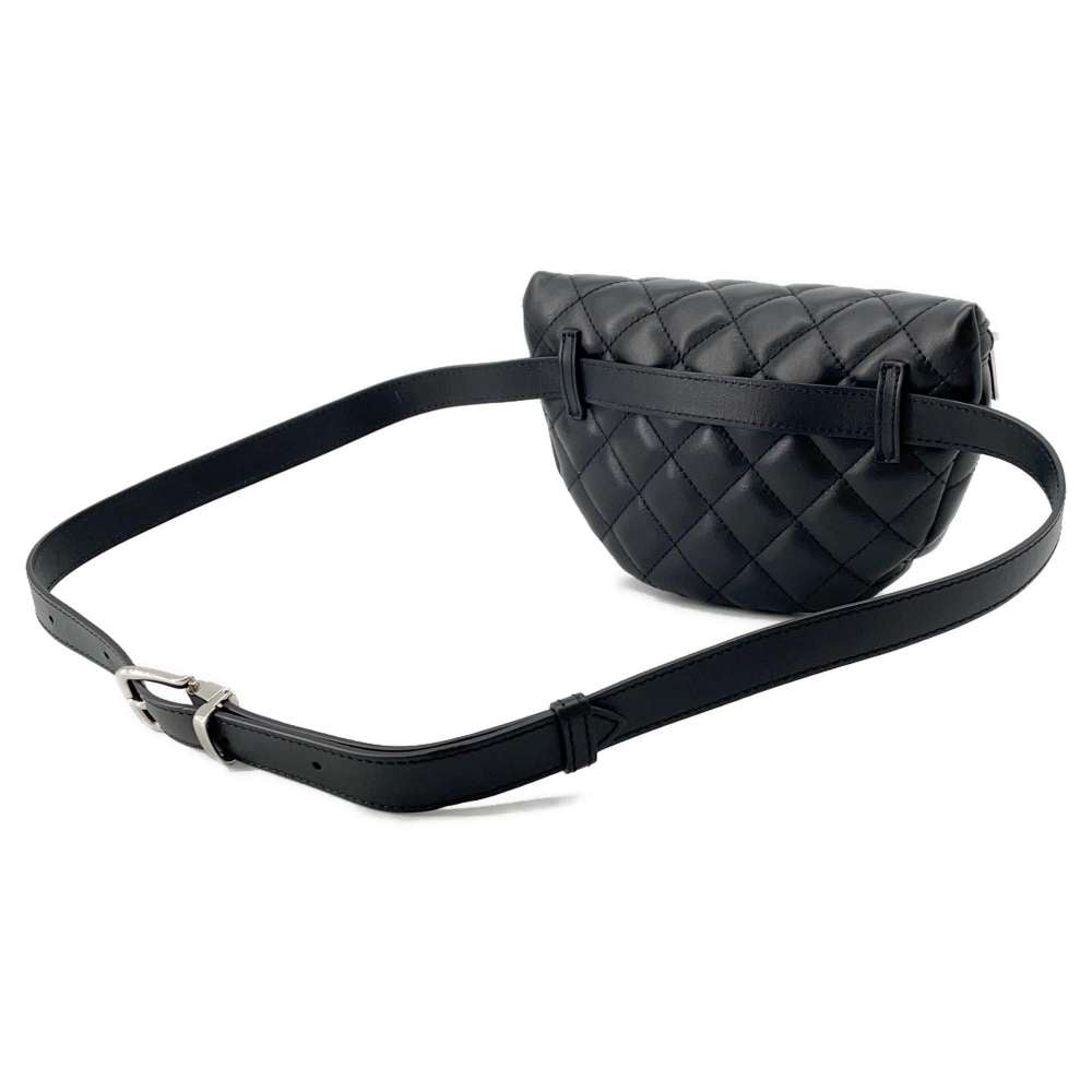 CHANEL Matelasse Uniform Crossbody Bag Black Lambskin