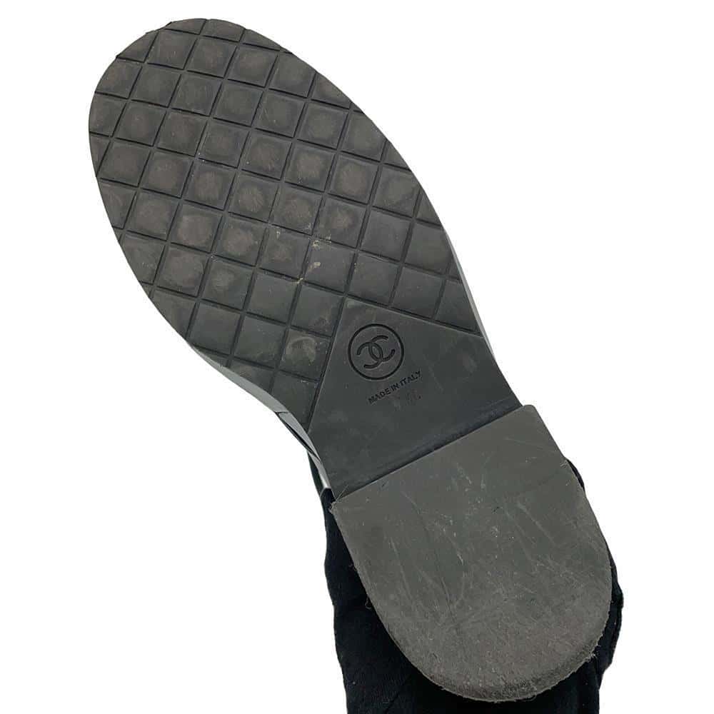 CHANEL CCCC Logo lace-up boots BlackG33169 Leather Enamel Size 37 1/2C