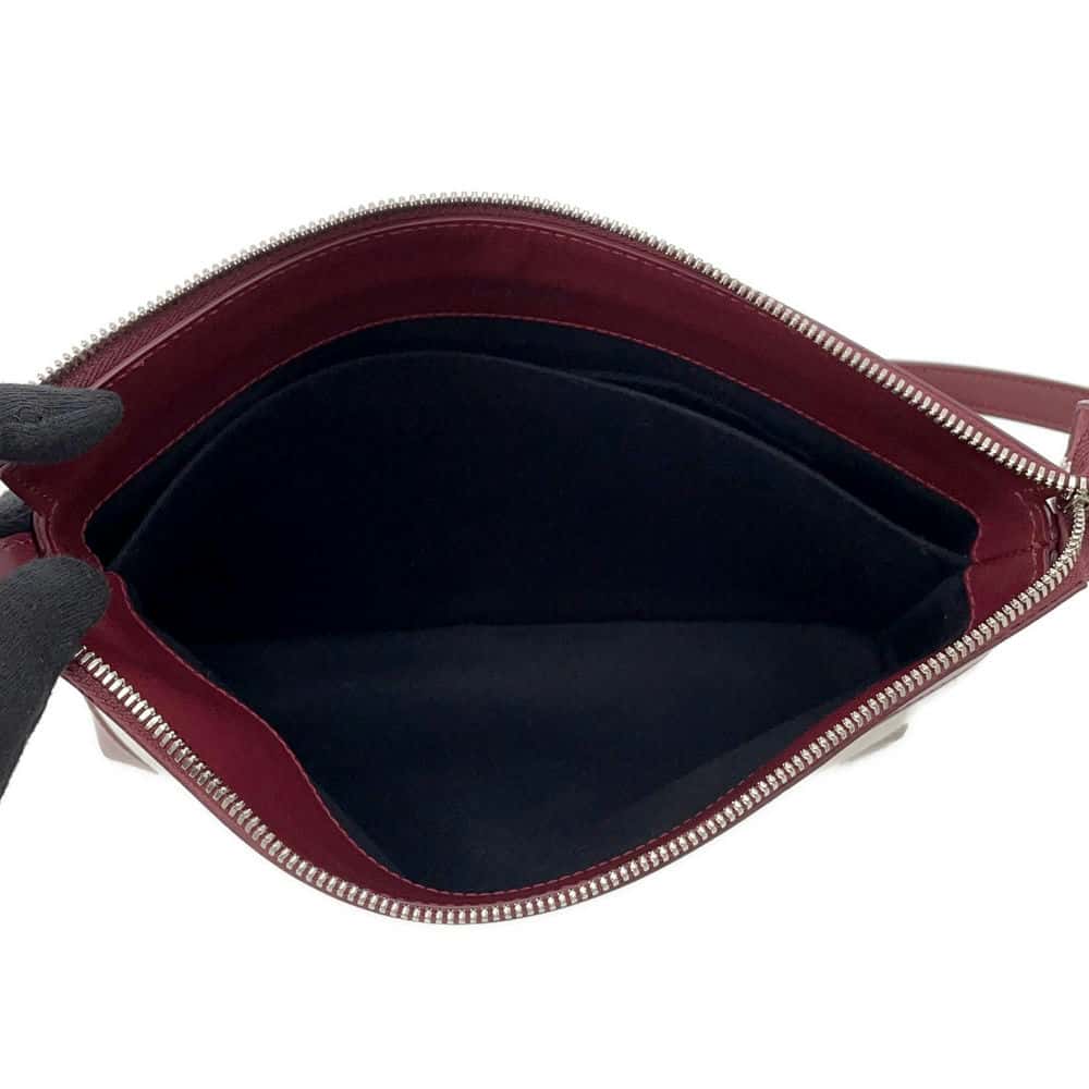 BALENCIAGA logo Canvas Cross Body Bag Beige/Bordeaux639497 Canvas Leather