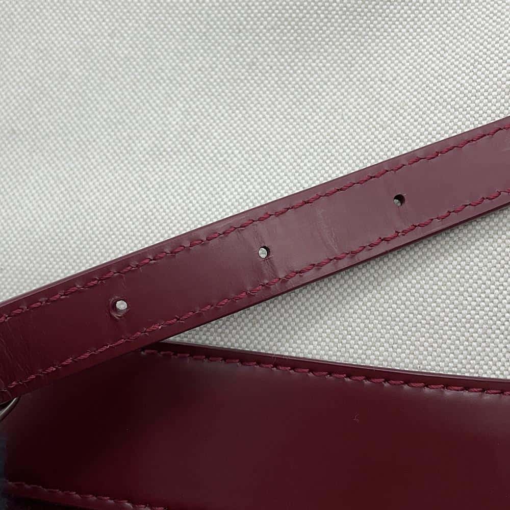 BALENCIAGA logo Canvas Cross Body Bag Beige/Bordeaux639497 Canvas Leather