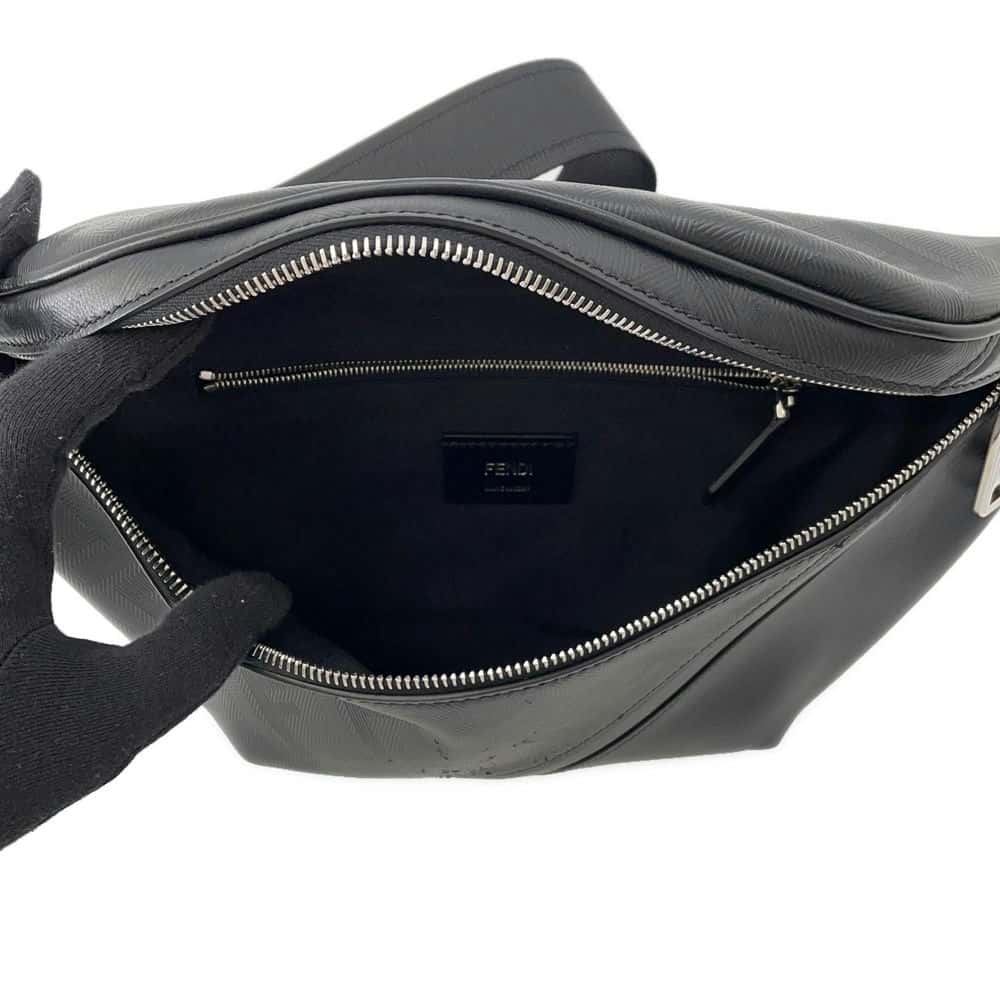 FENDI Zucca Crossbody Bag Black7VA562 Leather
