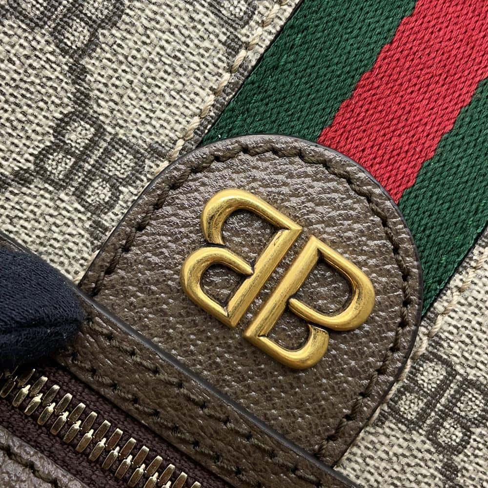 GUCCI BALENCIAGACollaboration The Hacker Project Shoulder Bag Beige/Brown680129 Canvas Leather