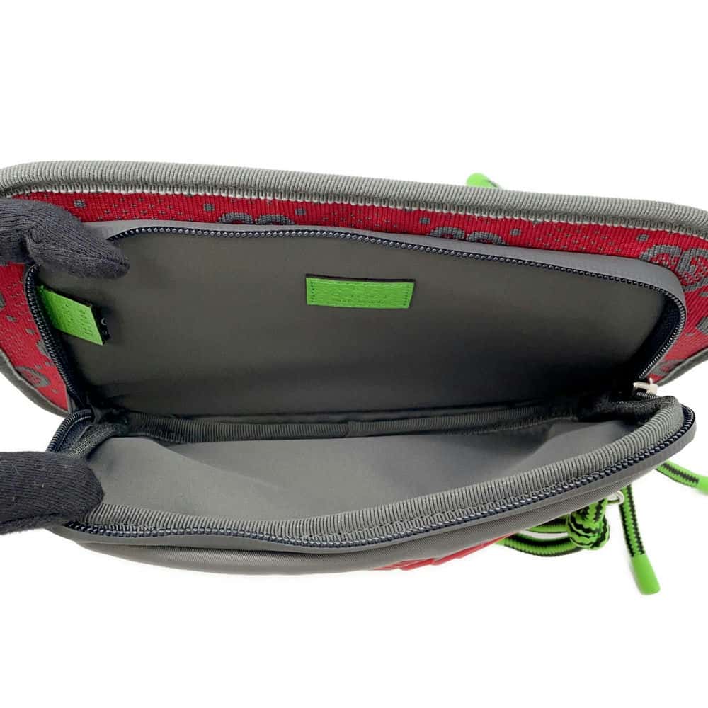GUCCI GGNylon Belt Bag Gray/Red/Green752102 Nylon Rubber