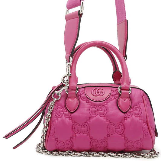 GUCCI GGMatelasse 2WAY Mini Travel Bag Pink702251 Nylon Leather