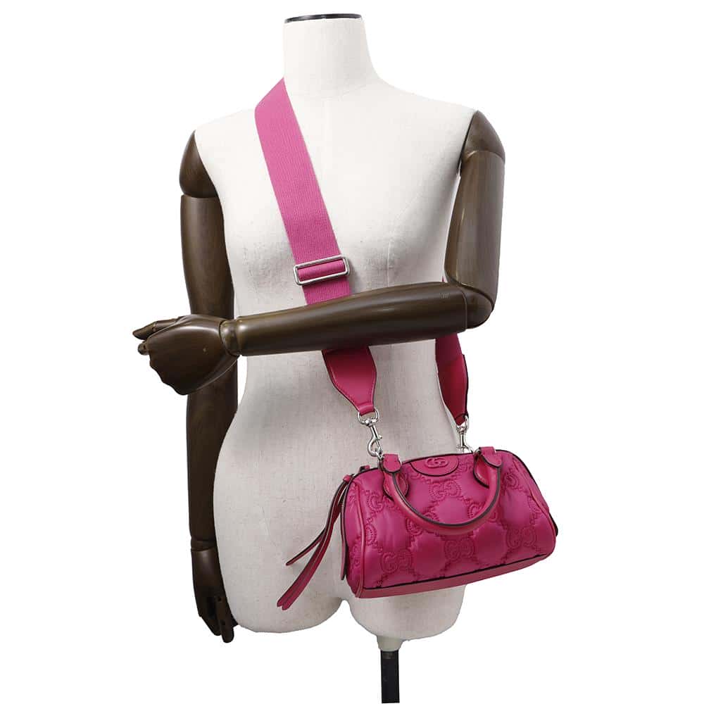 GUCCI GGMatelasse 2WAY Mini Travel Bag Pink702251 Nylon Leather
